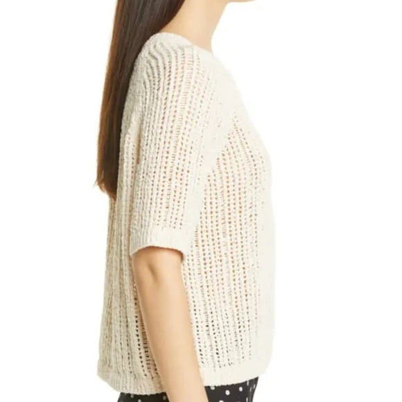 Eileen Fisher Short Sleeve Organic Cotton Knit Sweater Top Large - Picture 2 of 11